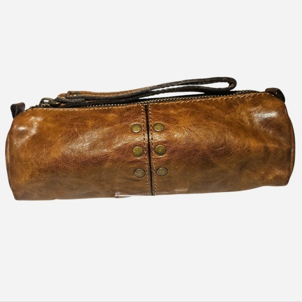 Patricia Nash Tan Leather Wristlet - Like NEW